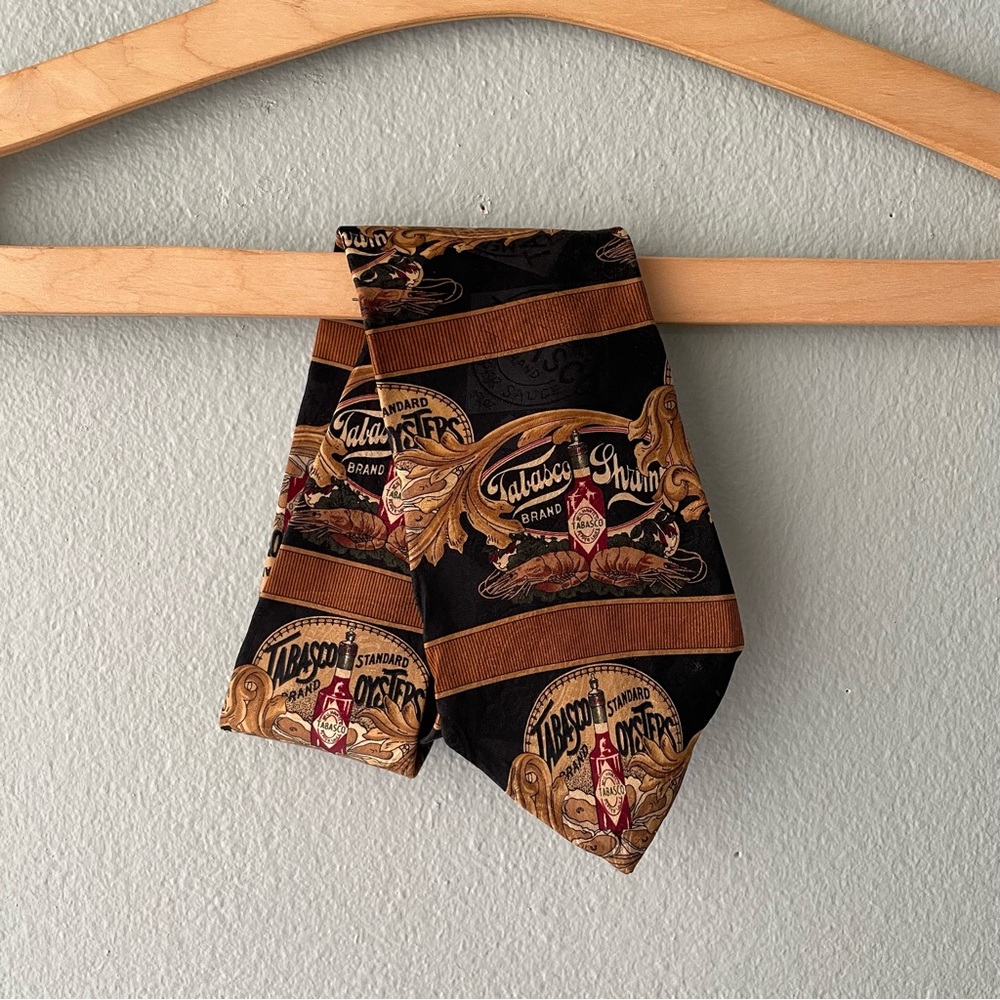 Tabasco | Vintage 100% Silk Brown Novelty Neck Tie